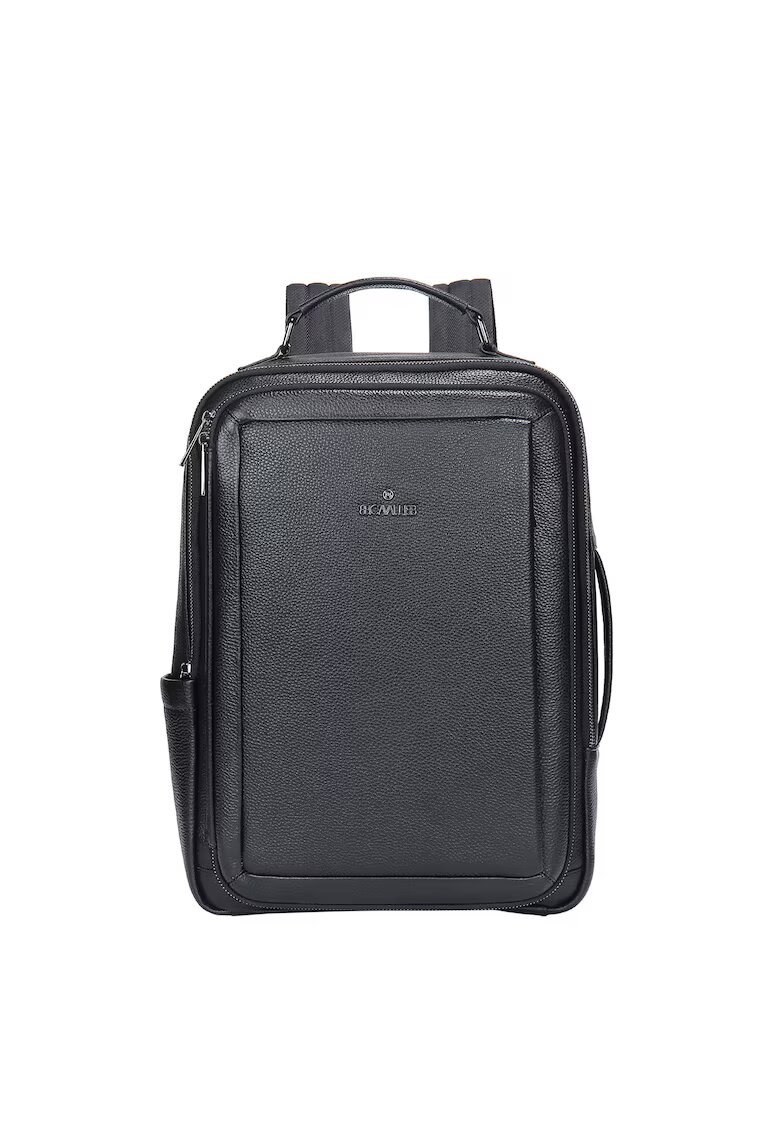B Cavalli B Rucsac unisex de piele cu buzunare multiple - Negru