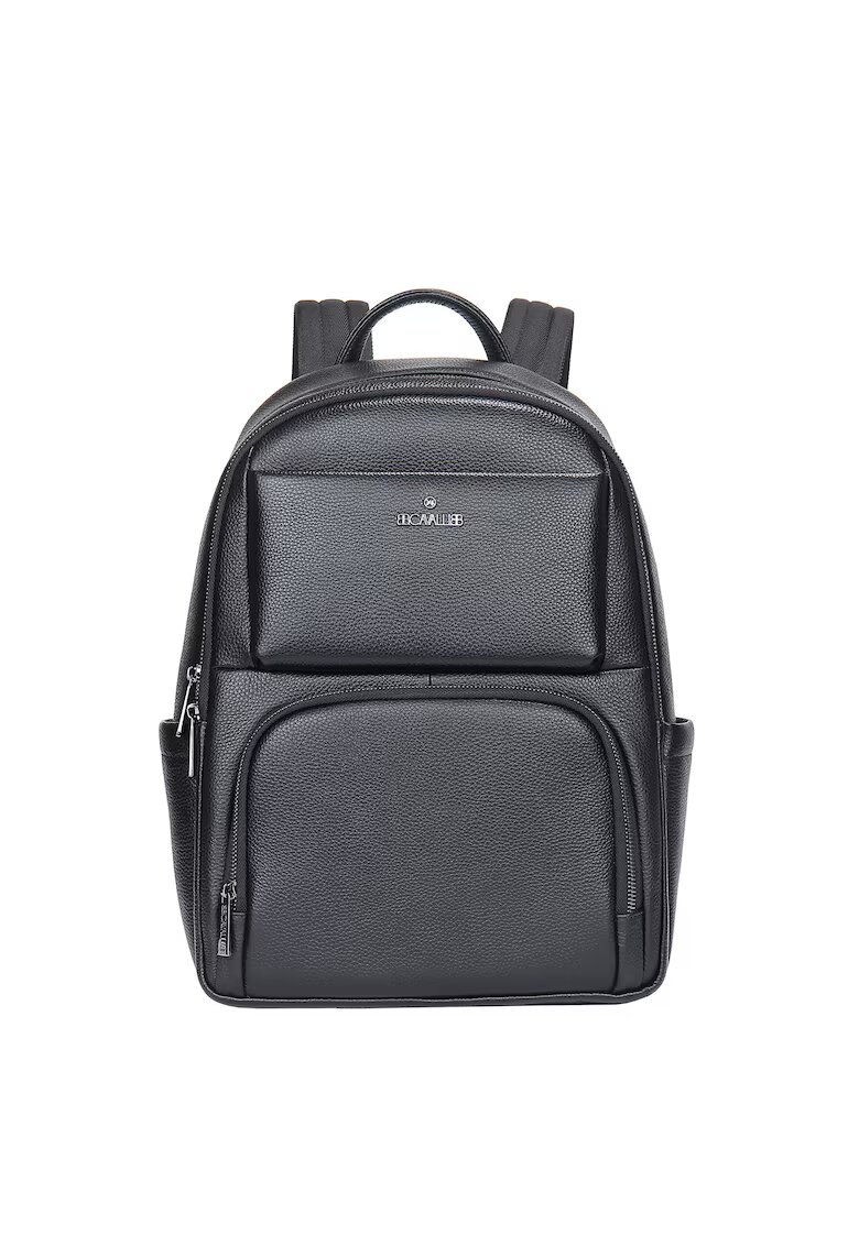 B Cavalli B Rucsac unisex de piele cu un compartiment pentru laptop - Negru
