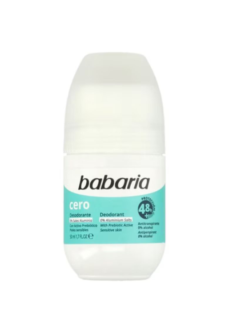 BABARIA Deodorant roll-on Cero 50 ml pentru piele sensibila - 48h protectie - vegan
