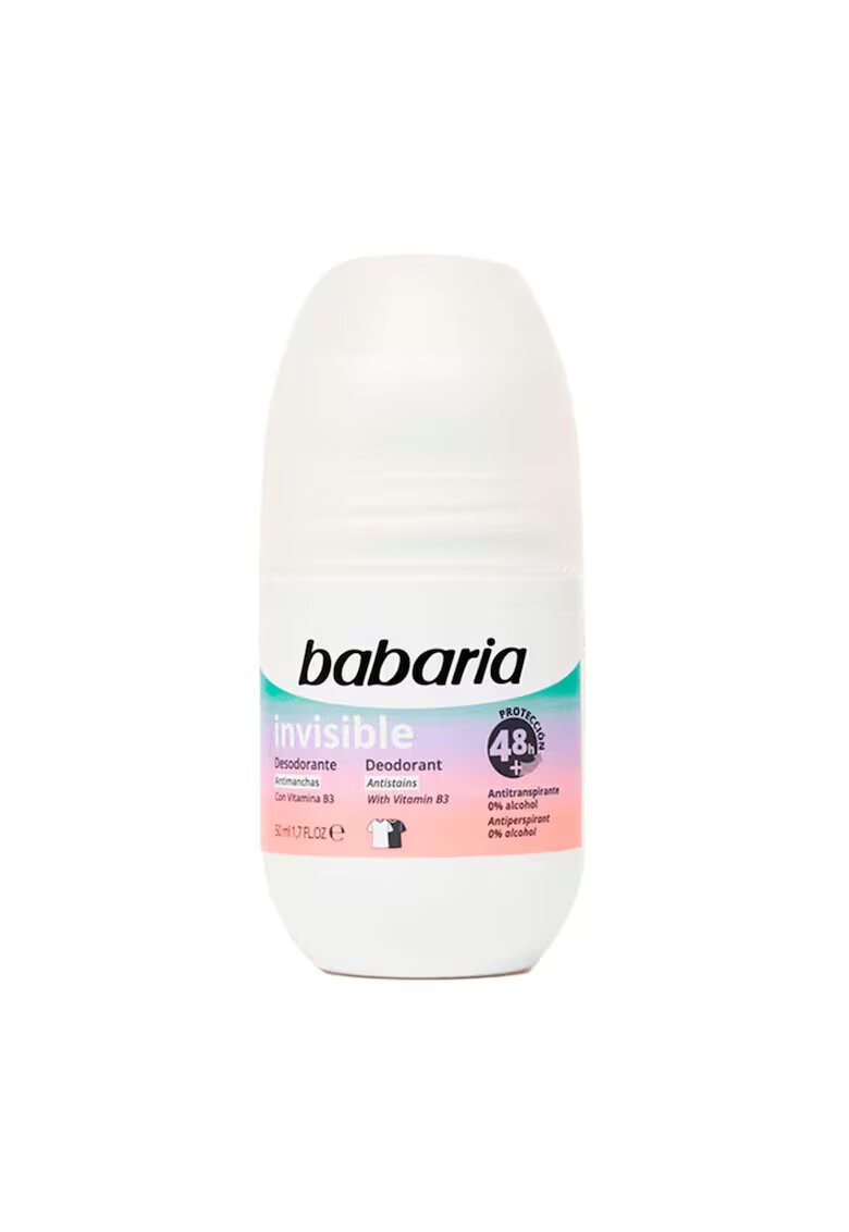 BABARIA Deodorant roll-on fara alcool anti pete albe - Invisible - 50 ml