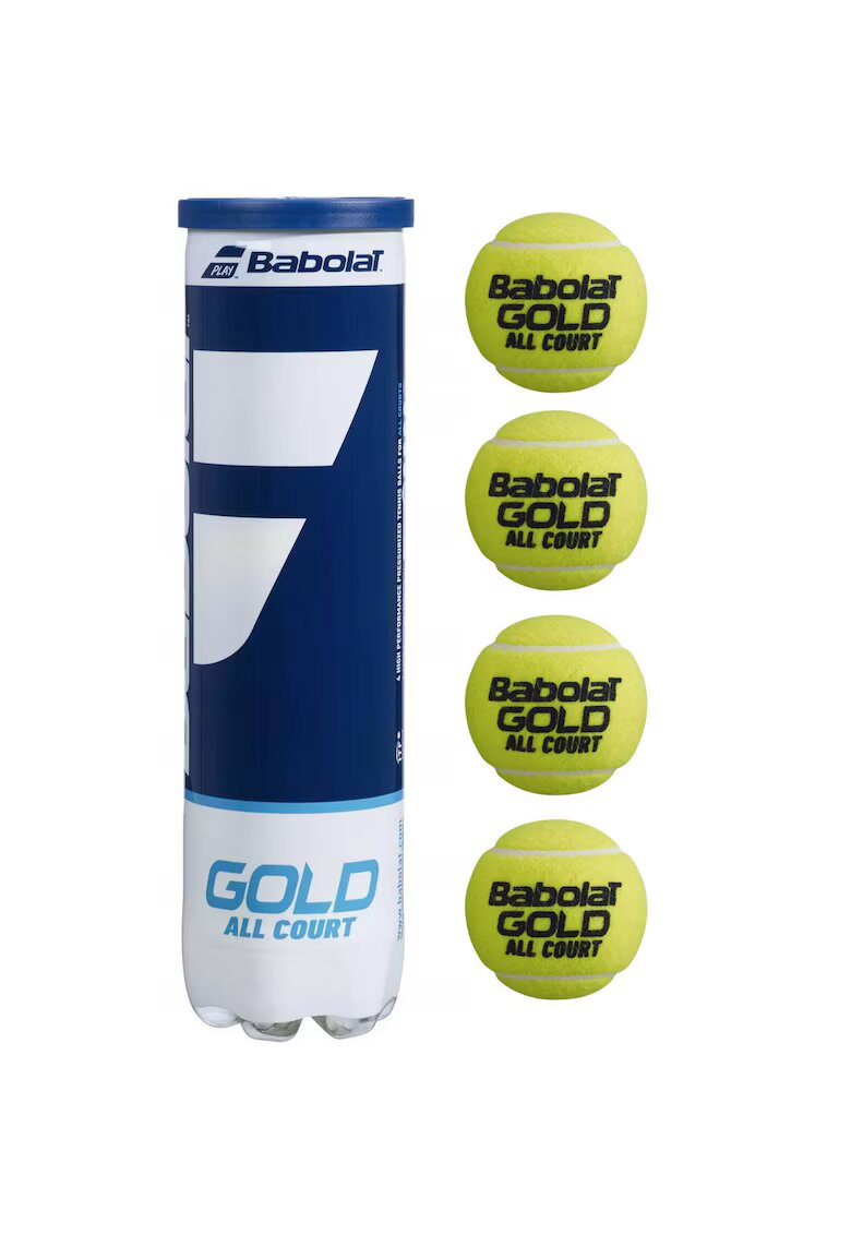 BabolaT Set 4 mingi de tenis - Gold All Court - Cauciuc - Verde