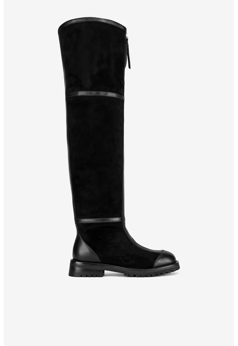 Badura Cizme dama 5905588988564 - Piele intoarsa - Negru - Negru