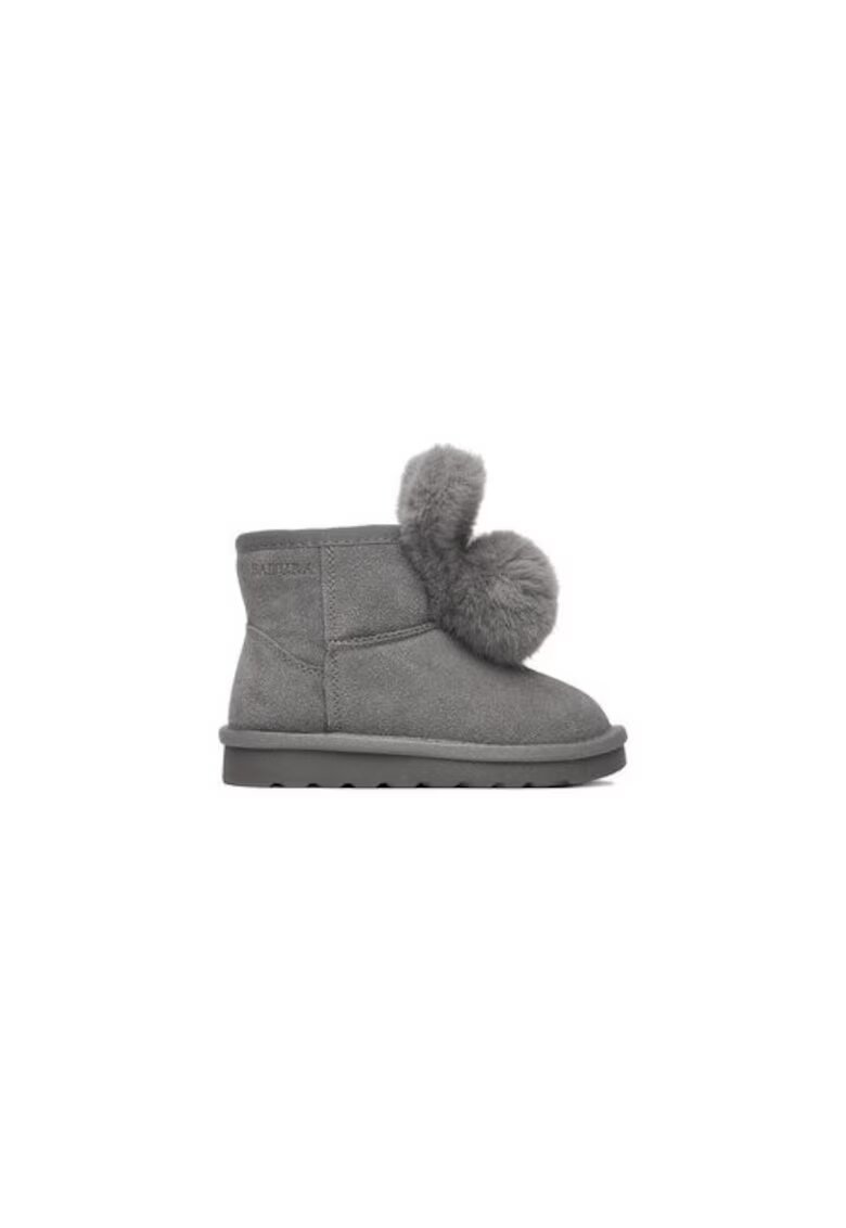 Badura Cizme de zapada copii gri - piele naturala - slip-on - benzi elastice - EO-HY669016S