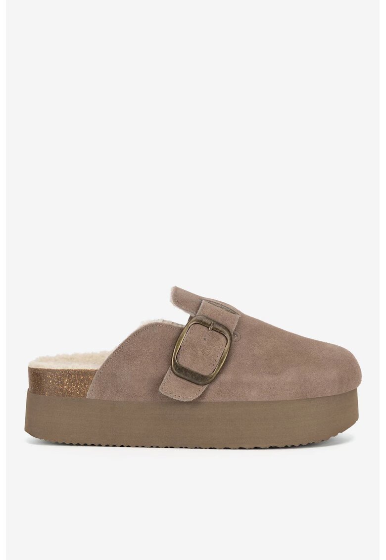 Badura Papuci dama 5905588986010 - Piele intoarsa - Bej - Bej