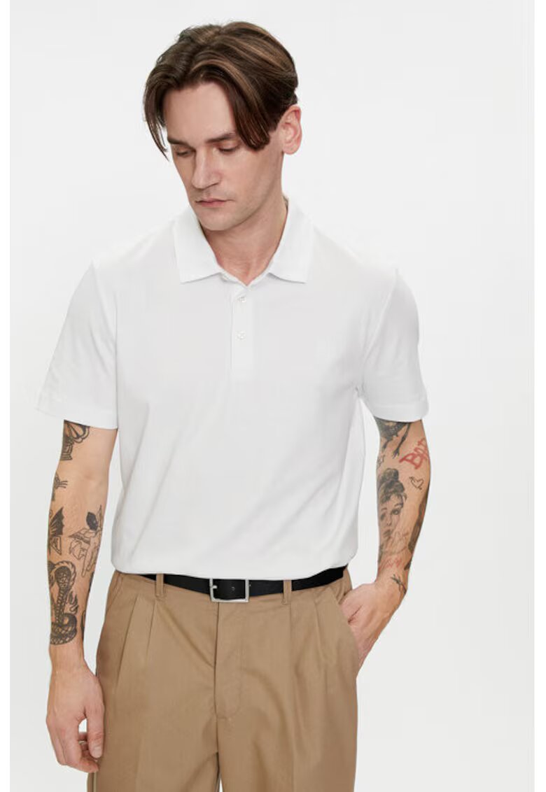 BALDESSARINI Tricou barbati - 303667870 - Bumbac - Alb - Alb