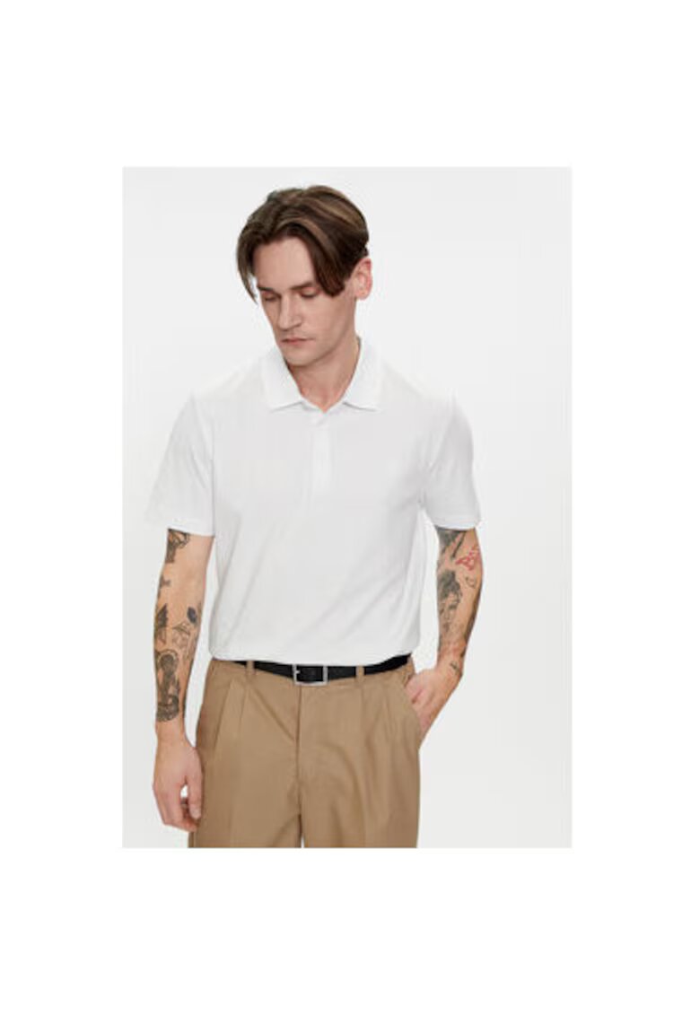 BALDESSARINI Tricou polo barbati 10044 5190 - Bumbac - Alb - Alb