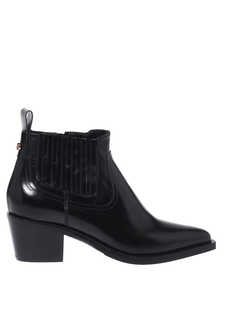 Baldinini Botine cowboy de piele cu toc inalt - Negru