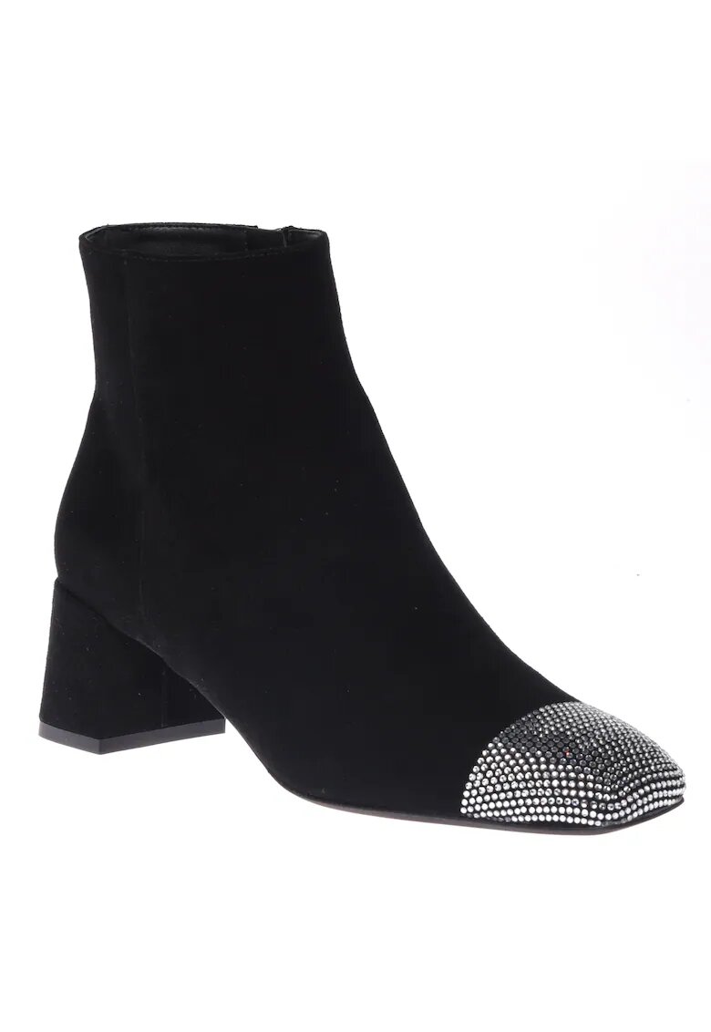 Baldinini Botine din piele intoarsa cu strasuri - Negru