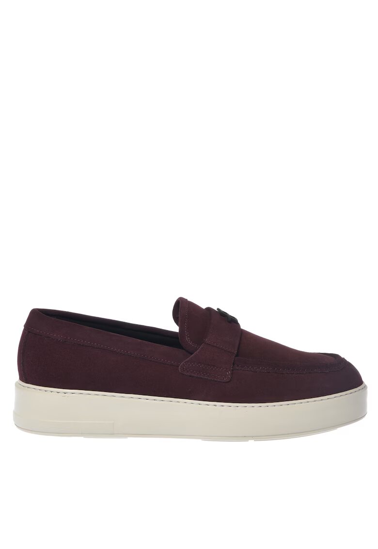 Baldinini Pantofi loafer de piele intoarsa cu logo - Visiniu