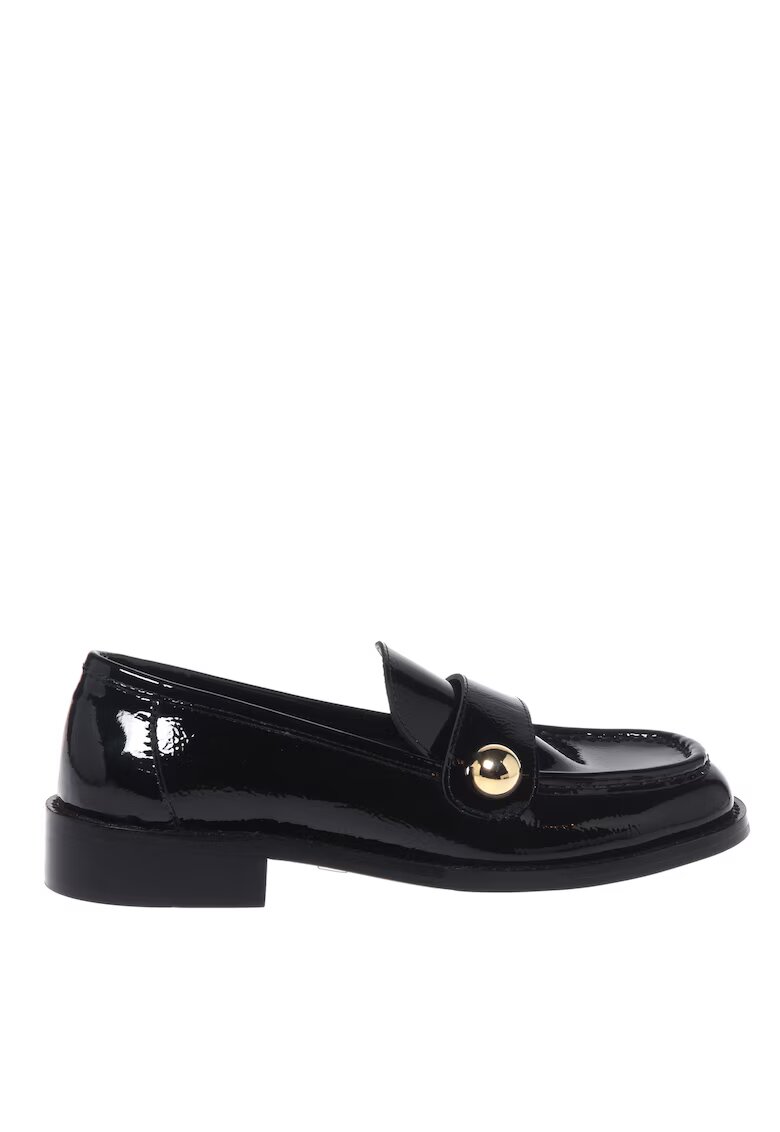 Baldinini Pantofi loafer din piele caluita si varf patrat - Negru