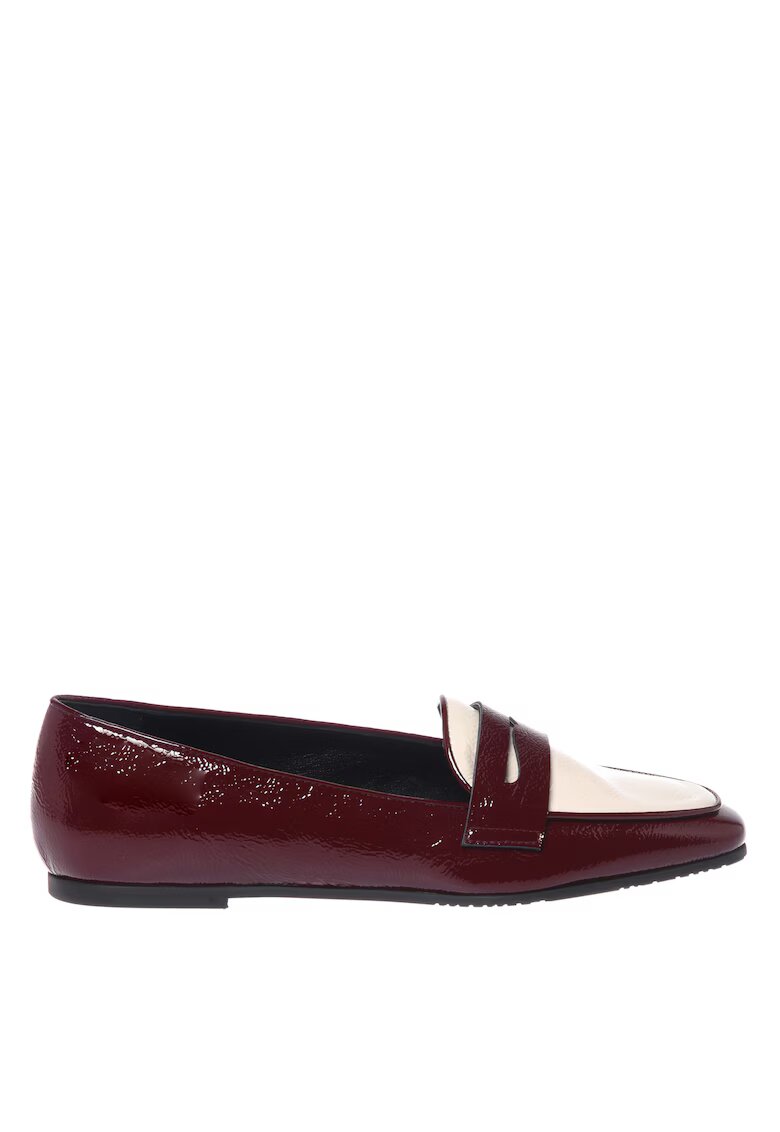 Baldinini Pantofi loafer din piele cu aspect granulat si varf patrat - Visiniu