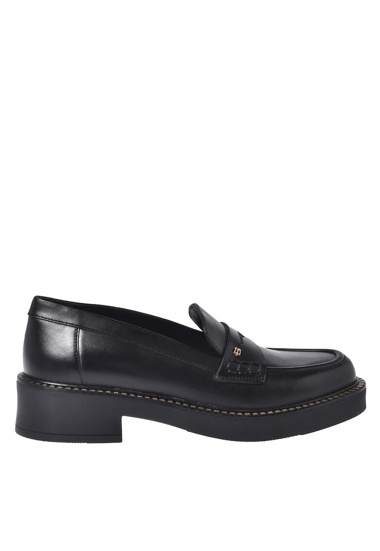 Baldinini Pantofi loafer din piele cu monogama discret aplicata - Negru