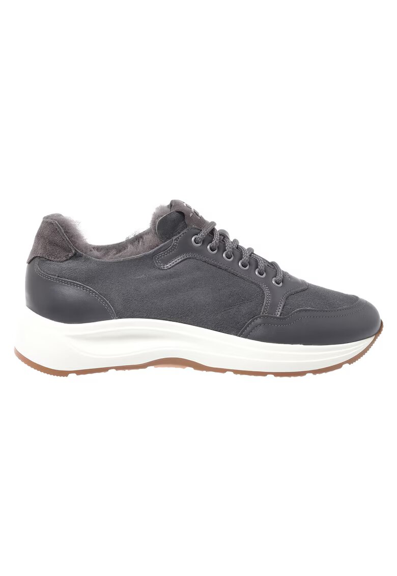 Baldinini Pantofi low-cut de piele intoarsa si lana - Gri