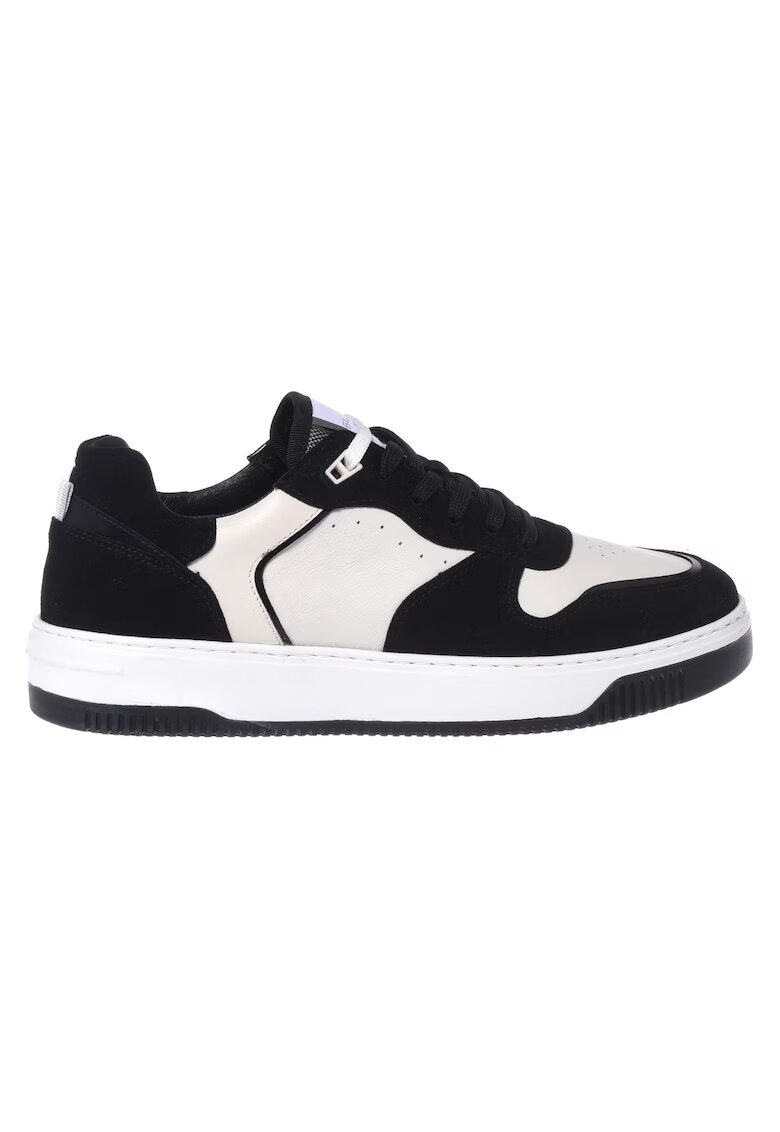 Baldinini Pantofi sport cu garnituri de piele intoarsa - Alb/Negru