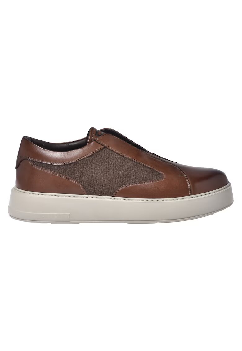 Baldinini Pantofi sport cu garnituri de piele - Maro