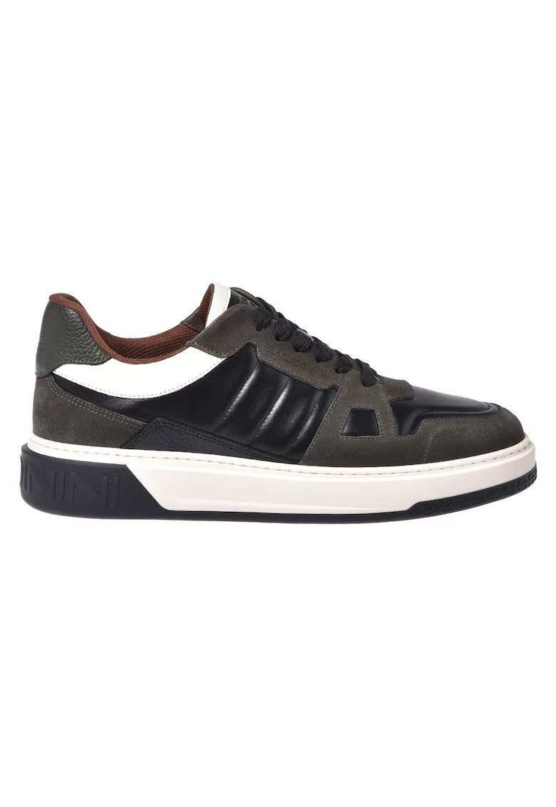 Baldinini Pantofi sport flatform cu garnituri din piele intoarsa - Verde