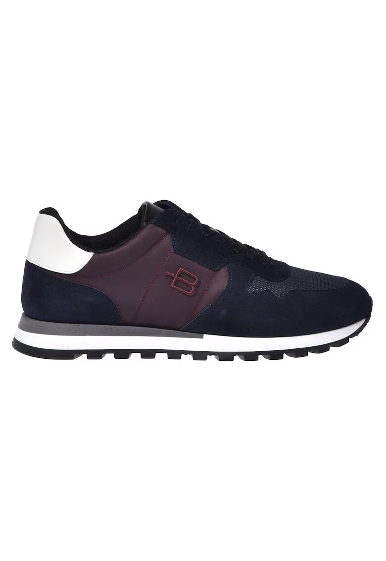 Baldinini Pantofi sport flatform din piele intoarsa cu insertii din piele - Albastru