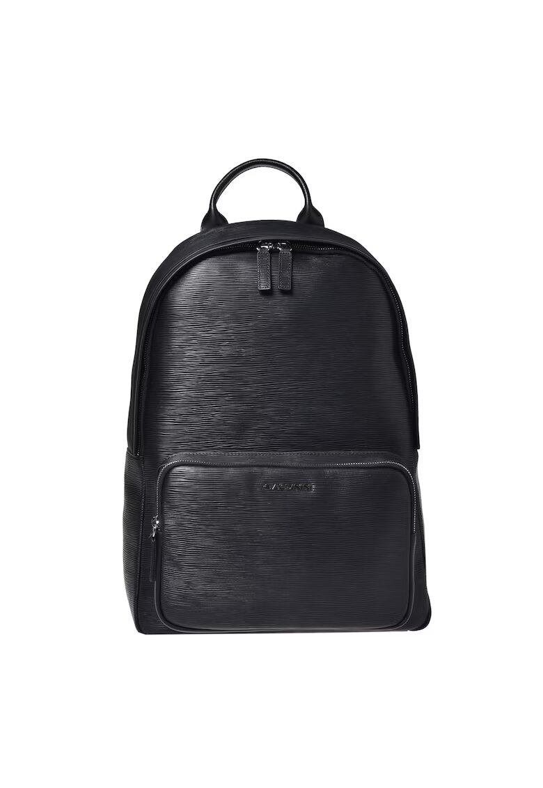 Baldinini Rucsac din piele cu buzunar frontal - Negru