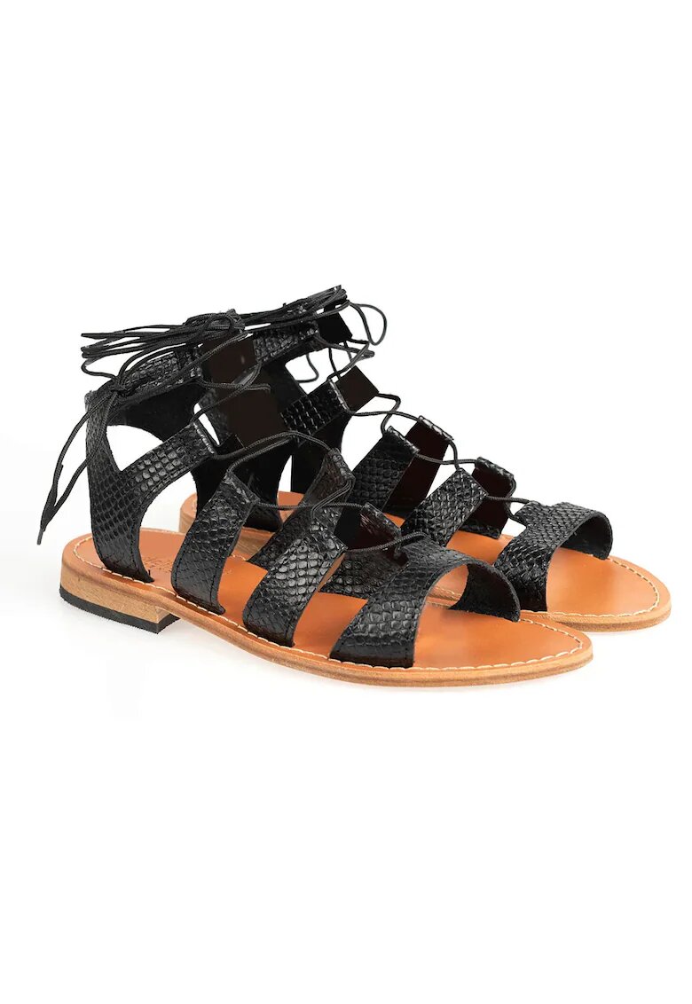 Baldinini Sandale mock croc din piele -