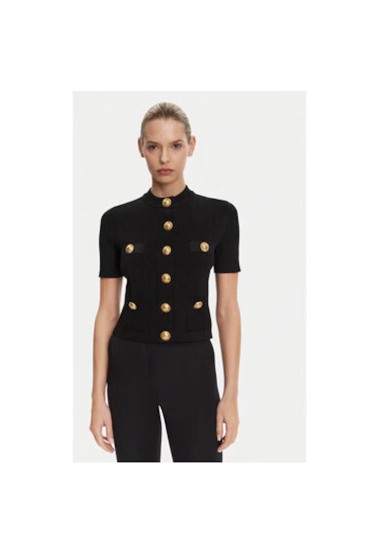 Balmain Bluza dama DF1KL023KB07 - Viscoza/Poliamida - Negru - Negru