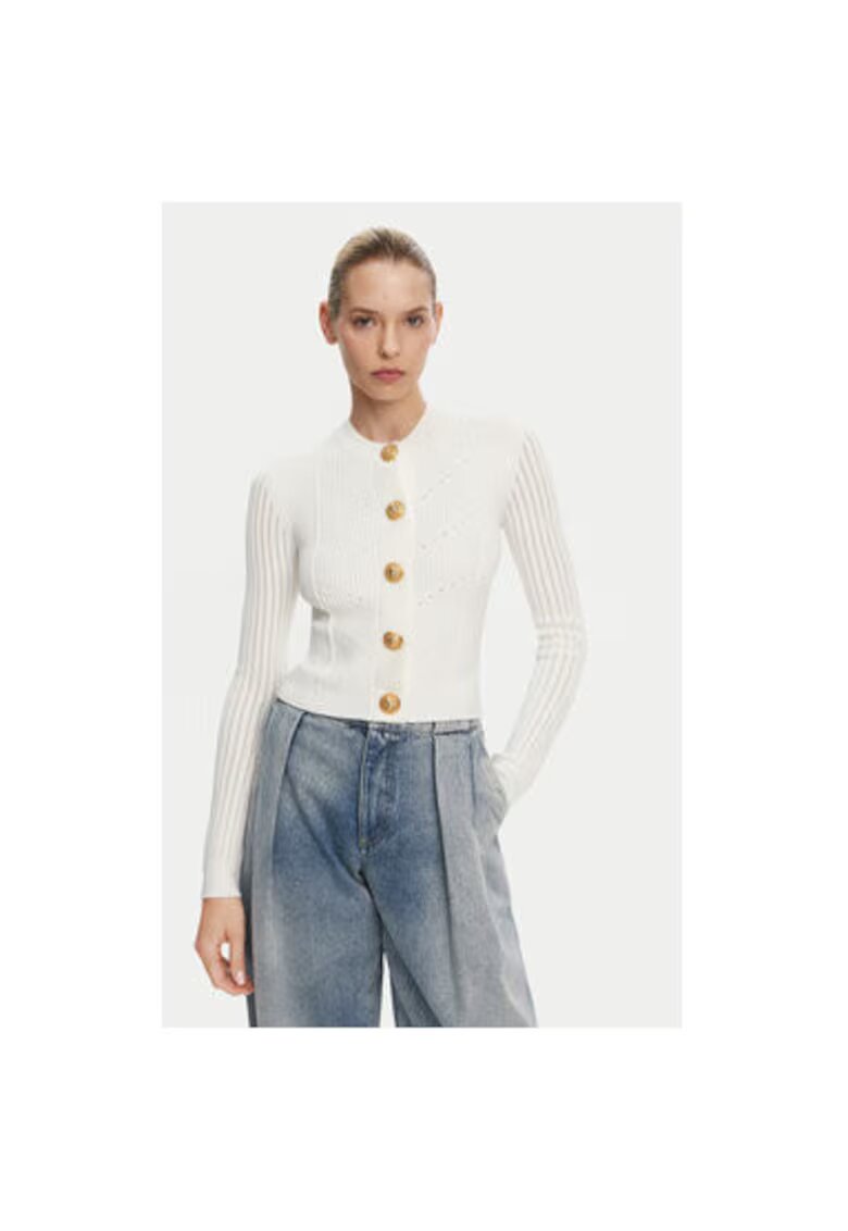 Balmain Bluza dama DF1KL190KF24 - Viscoza/Poliester - Alb - Alb