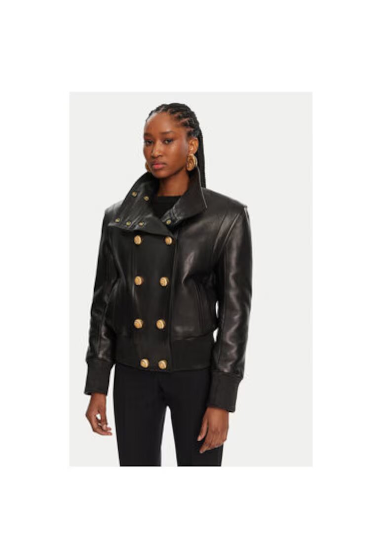 Balmain Geaca din piele dama DF0TH275LC62 - Piele naturala - Negru - Negru
