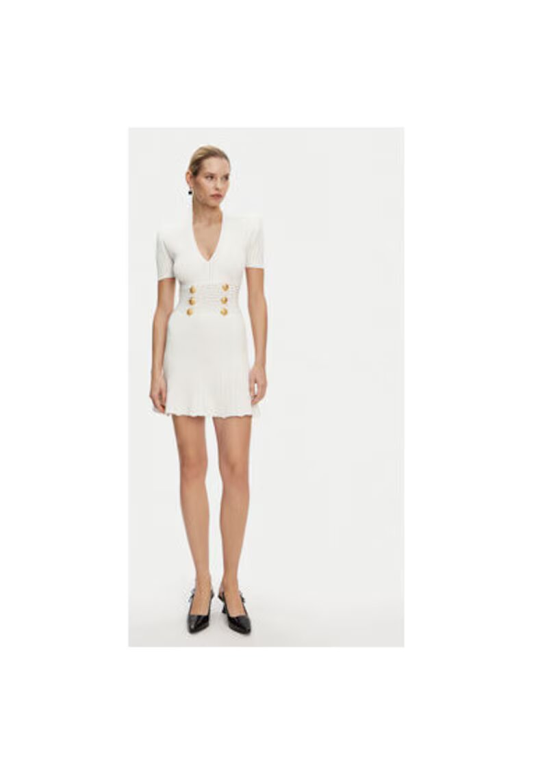 Balmain Rochie Dama - 305313812 - Viscoza - Poliester - 46945 - Alb