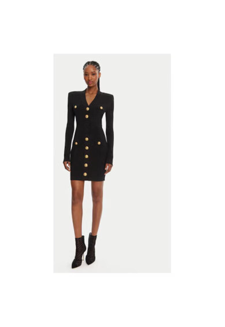 Balmain Rochie Dama - 305313836 - Viscoza - Poliester - Negru - Negru