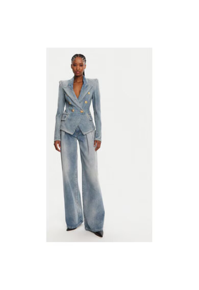Balmain Sacou Dama - 305313591 - Bumbac - Albastru - Albastru