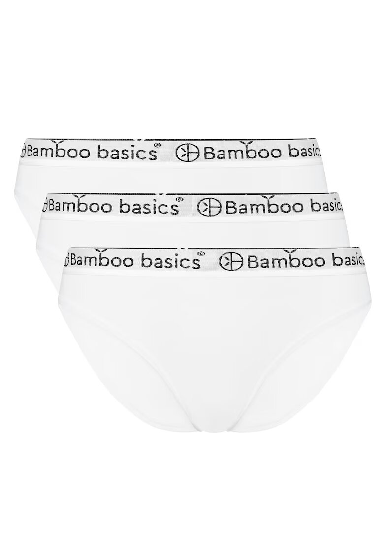 Bamboo Basics Set de chiloti cu banda logo in talie Yara 17095 - 3 perechi - Alb
