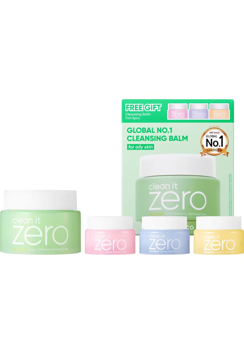 Banila Co Set balsam de curatare - Clean it Zero Cleansing Balm Pore Clarifying - 1x100 ml - 3x7ml