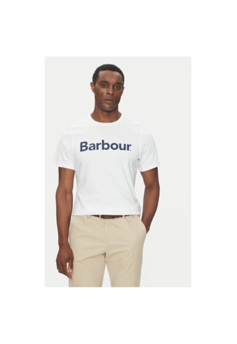 Barbour Tricou barbati MTS0531WH51 - Bumbac - Alb - Alb