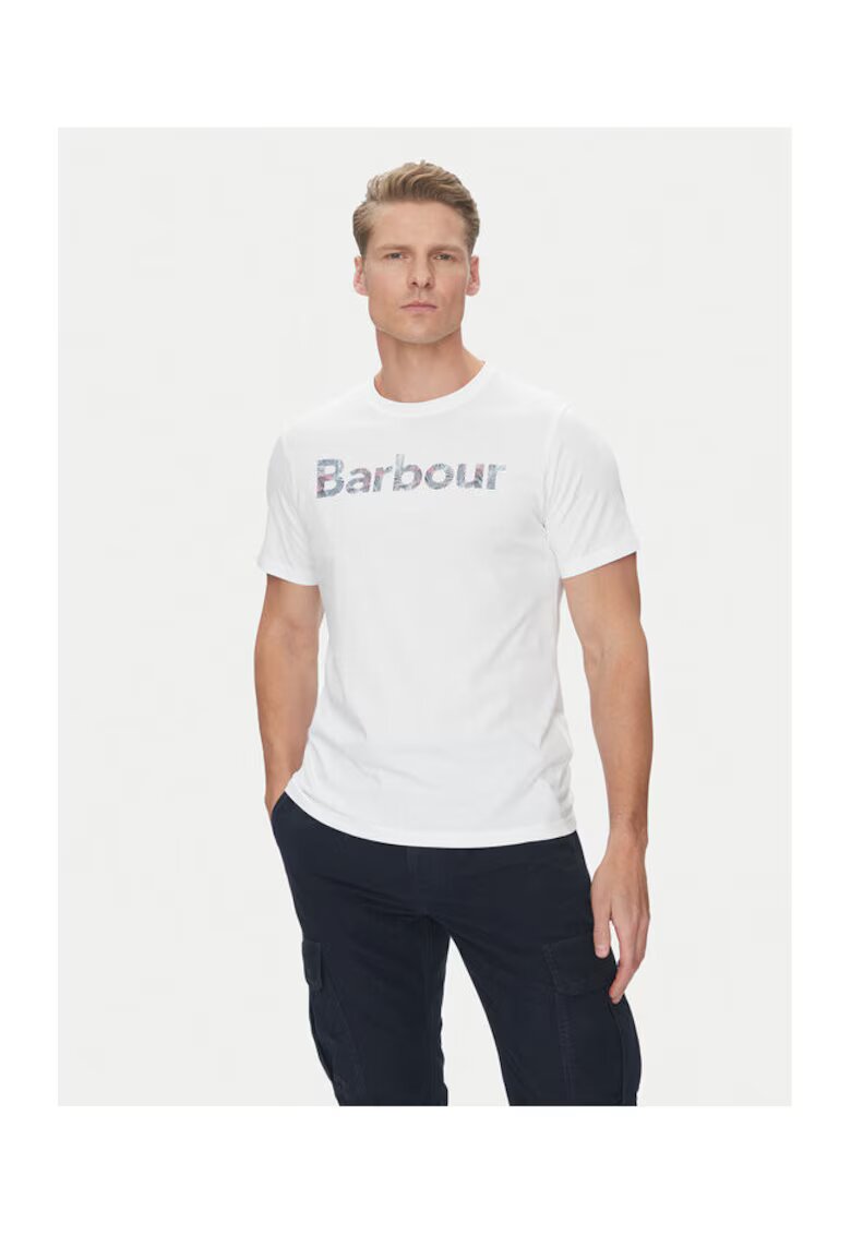 Barbour Tricou barbati MTS1391WH11 - Bumbac - Alb - Alb