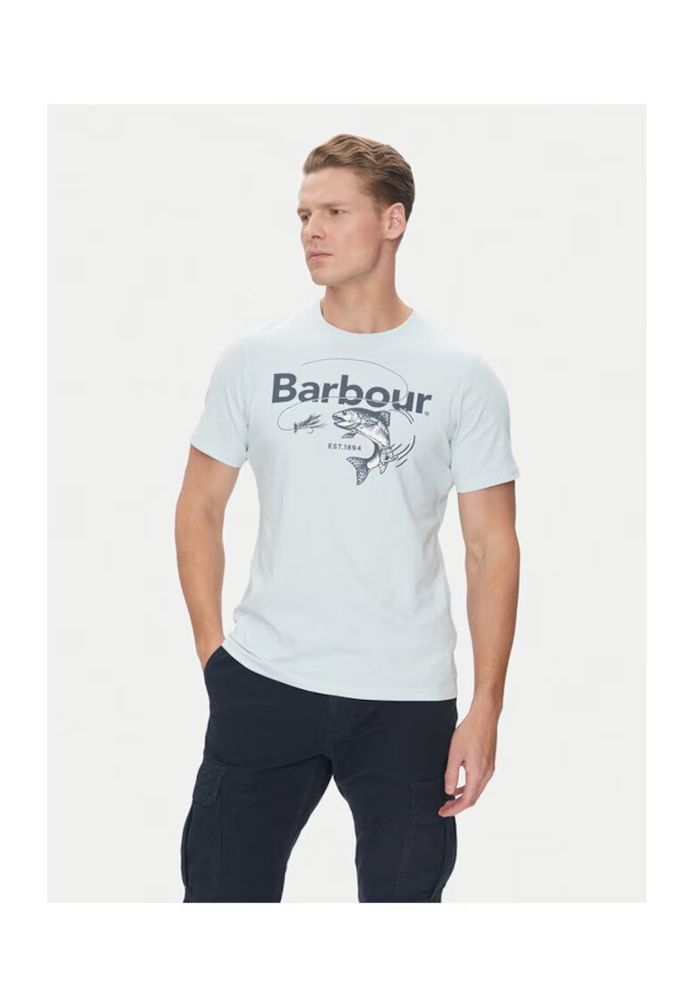 Barbour Tricou barbati MTS1396BU61 - Bumbac - Albastru deschis - Albastru deschis