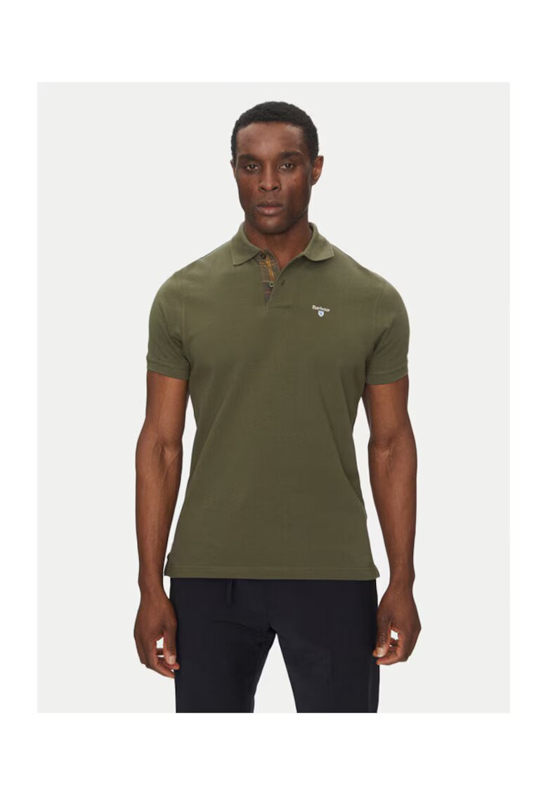 Barbour Tricou polo barbati MML0012OL51 - Bumbac - Kaki - Kaki