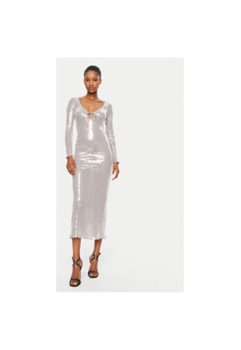 BARDOT Rochie dama - 304921094 - Poliester - Argintiu - Argintiu