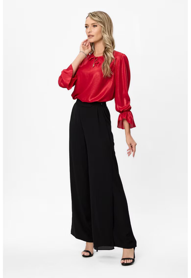 BAROCCA Bluza cu aspect de satin si mansete cu insertii elastice Eros - Rosu