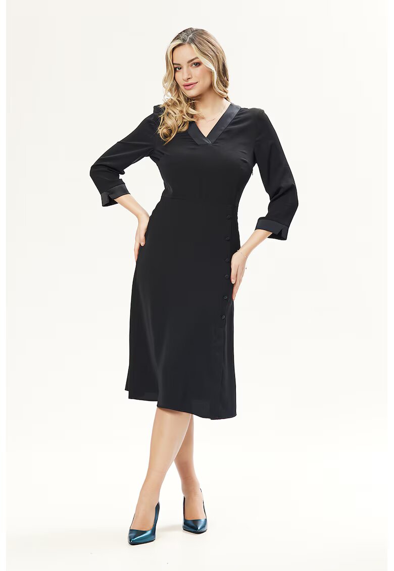 BAROCCA Rochie cu decolteu in V - Negru