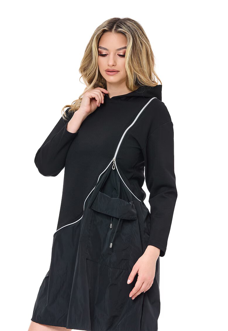 BAROCCA Rochie evazata cu gluga Tina - Negru