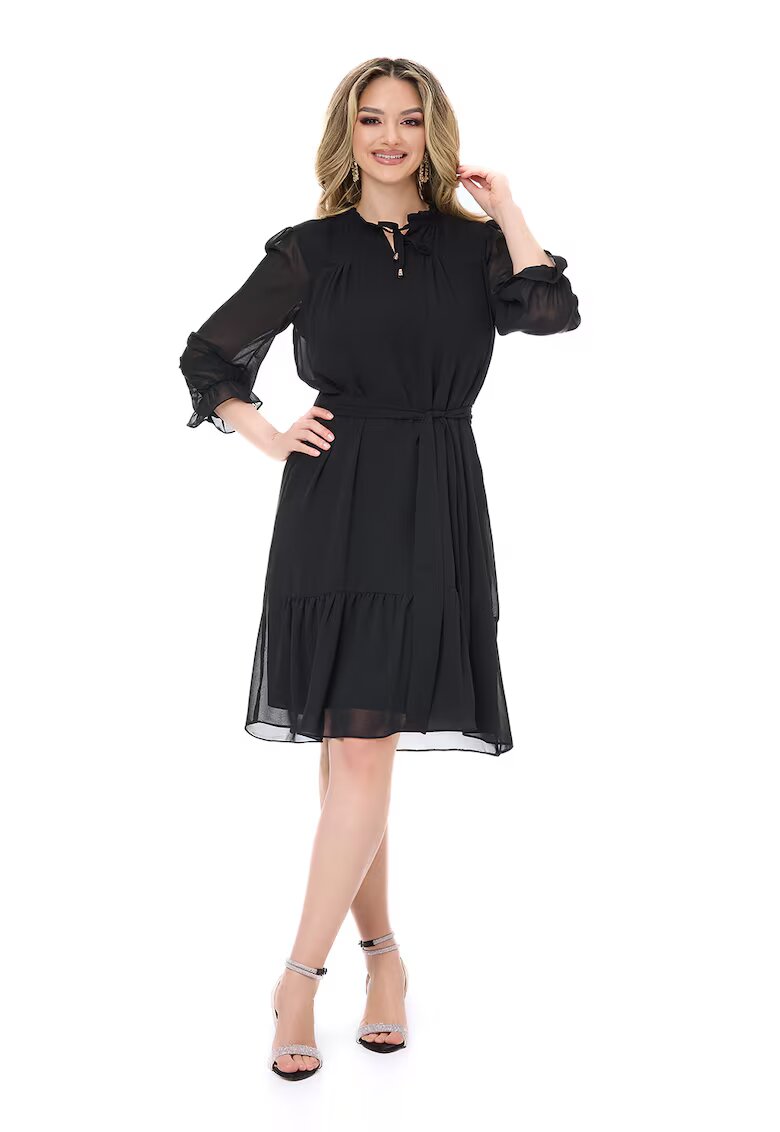 BAROCCA Rochie evazata cu maneci 3/4 Amelie - Negru