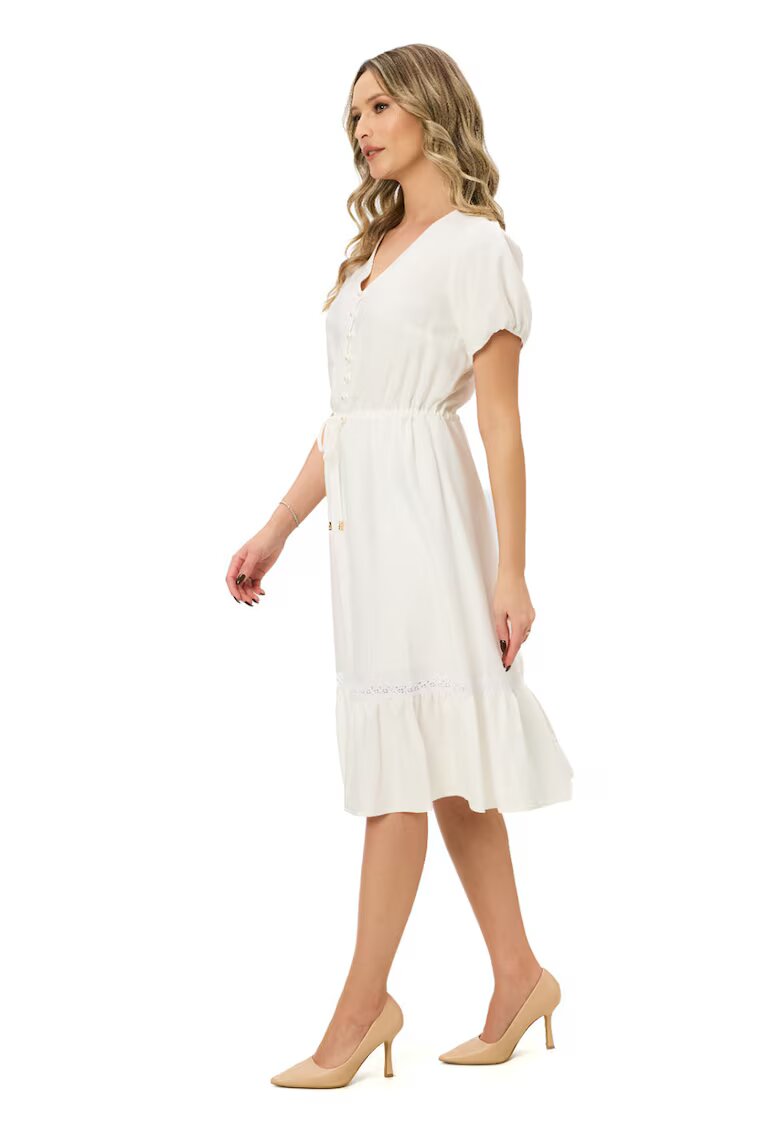 BAROCCA Rochie midi cu decolteu in V Nancy - Alb
