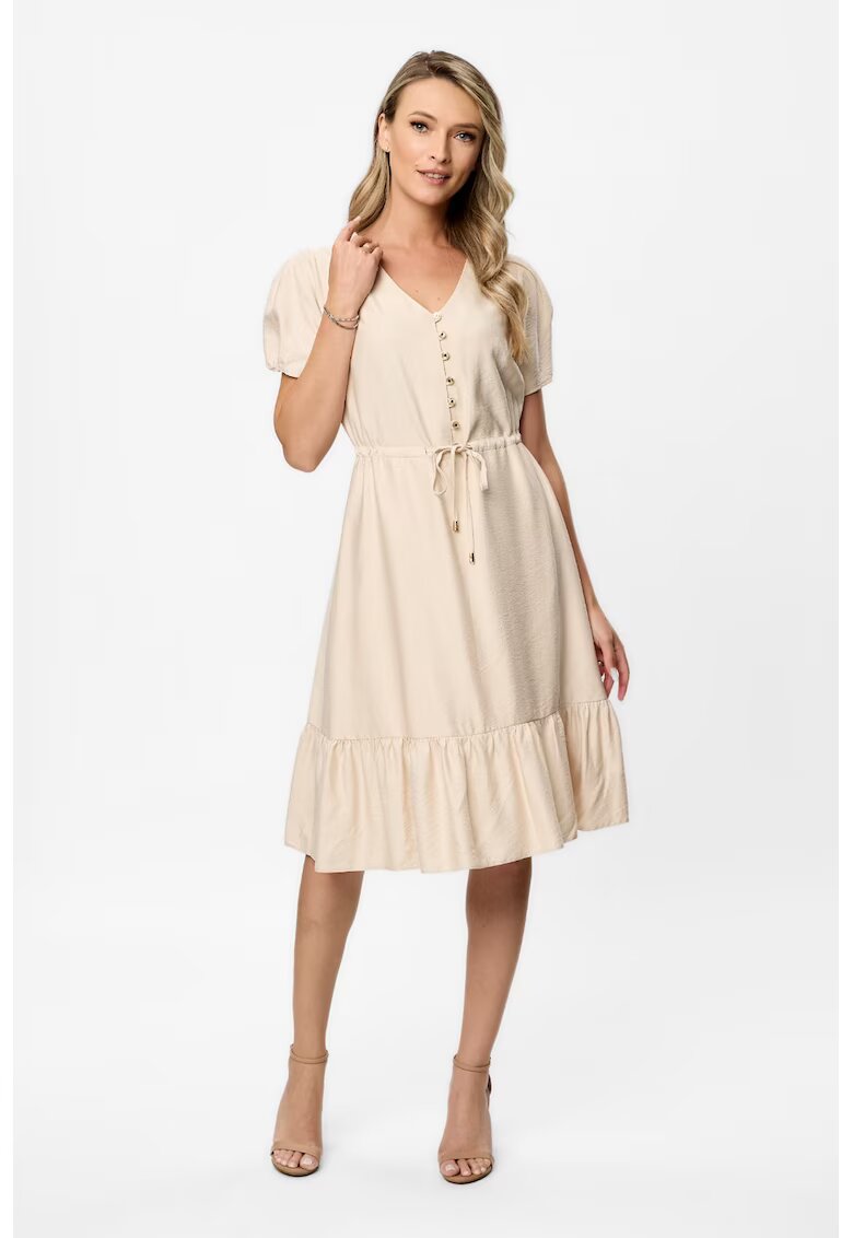 BAROCCA Rochie midi cu decolteu in V Nancy - Bej