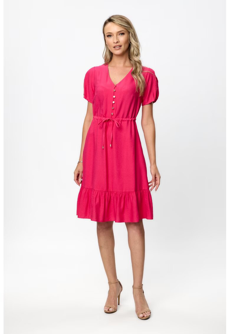 BAROCCA Rochie midi cu decolteu in V Nancy - Fucsia