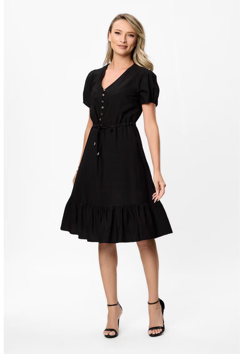 BAROCCA Rochie midi cu decolteu in V Nancy - Negru