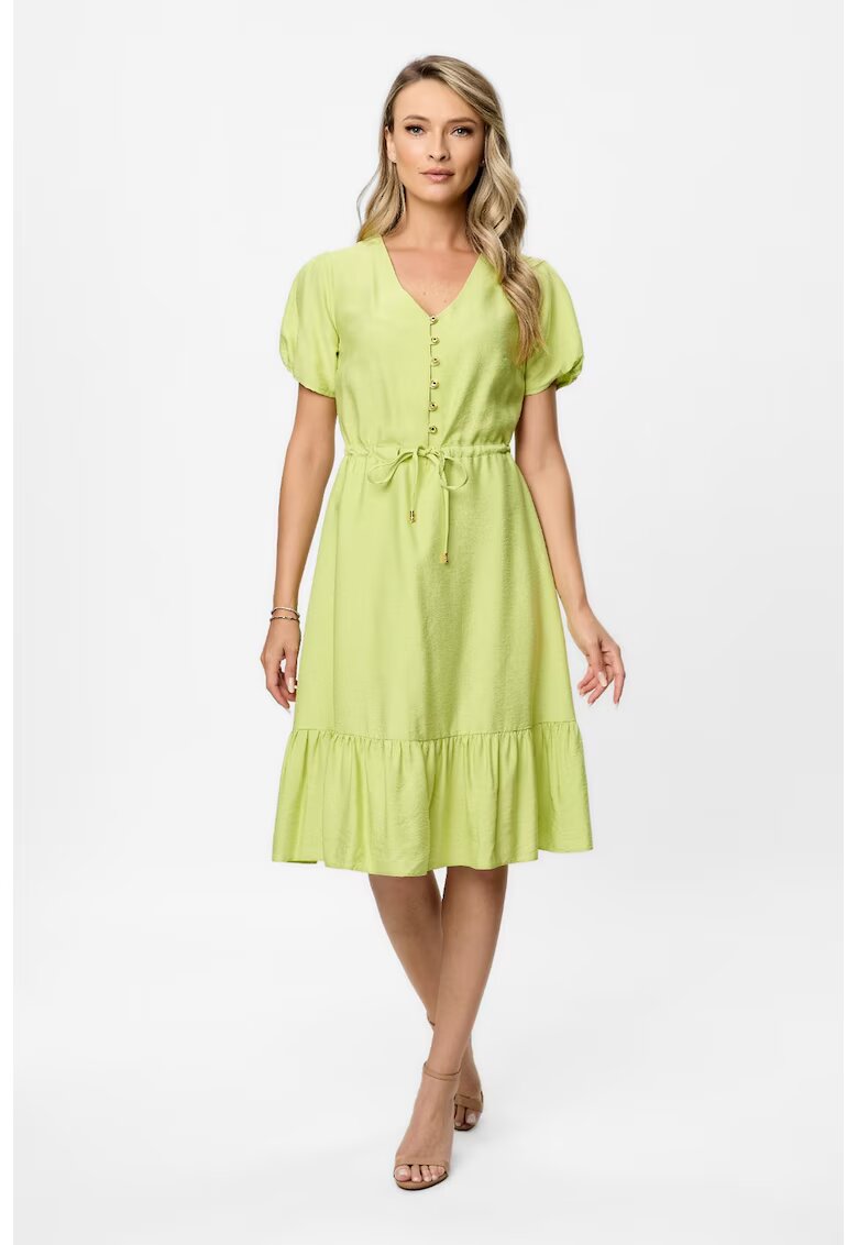BAROCCA Rochie midi cu decolteu in V Nancy - Verde lime