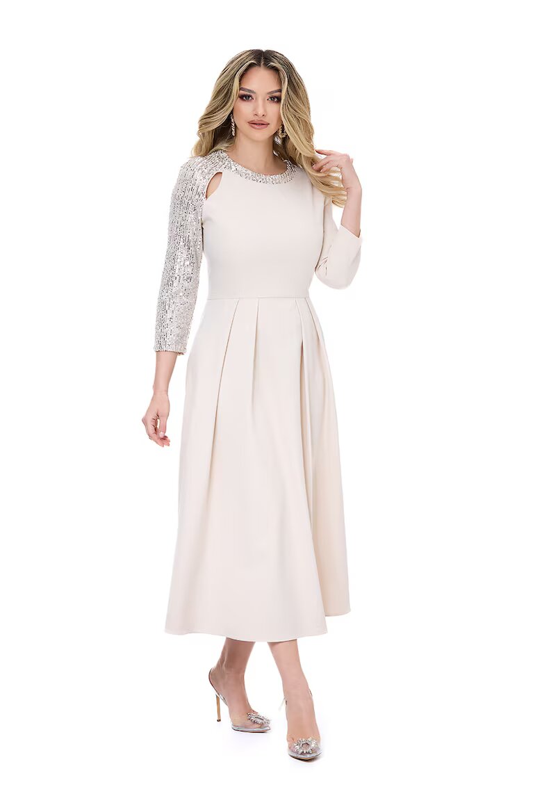 BAROCCA Rochie midi evazata - Bej deschis