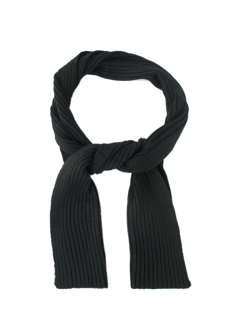 Barts Fular din tricot cu striatii Wilbert - Negru