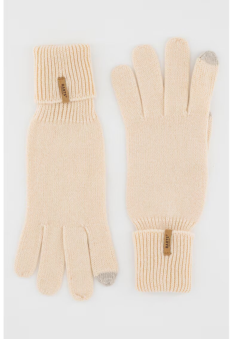 Barts Manusi din tricot Soft Touch - Alb fildes