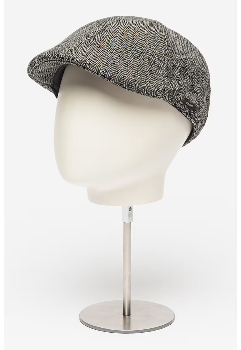Barts Palarie baker boy cu model in carouri Mr. Mitchell - Alb/Negru