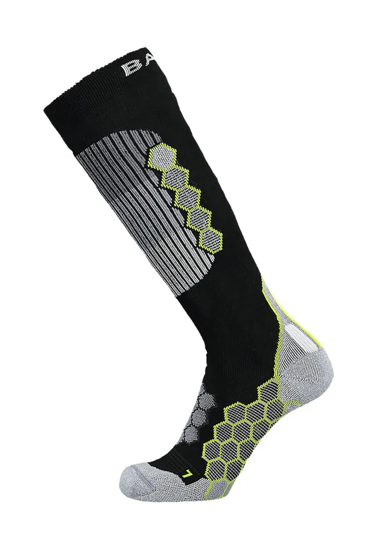 Barts Sosete din amestec de lana cu model - pentru schi - Negru/Gri deschis melange/Verde lime